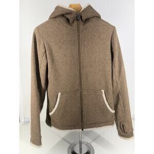 KÜHL Women’s Small Brown Fleece Lined Zip Up Hoodie Jacket Sherpa Trim
